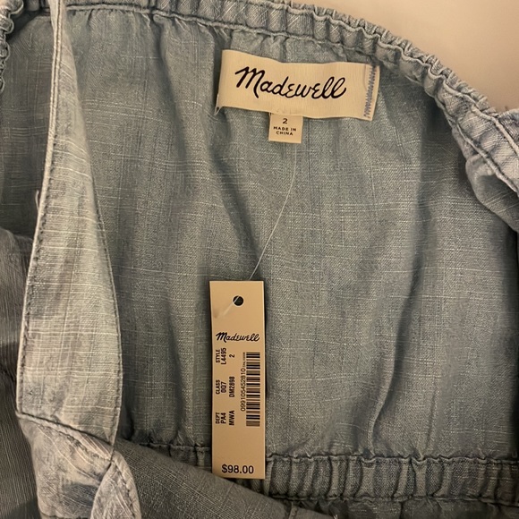 NWT Madewell Chambray Button Up Sundress with Tie Straps - Picture 8 of 10